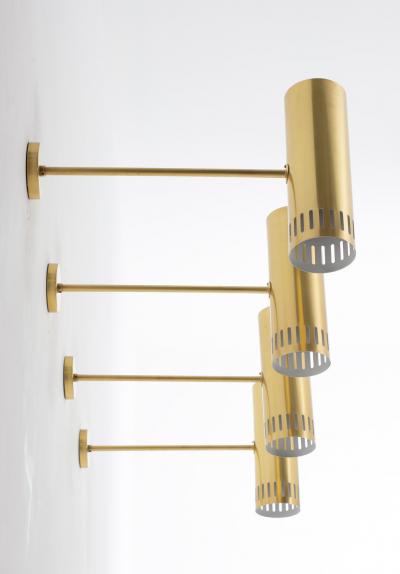  BOR NS BOR S Large Midcentury Scandinavian Brass Wall Lamps by Bor ns