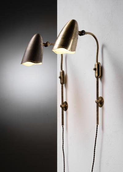  BOR NS BOR S Pair of Bor ns Bor s brass wall lamps