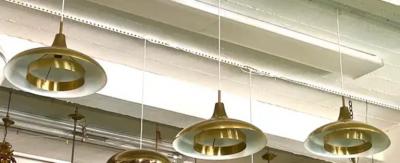  BOR NS BOR S Set of 3 Scandinavian Organic Modern Brass Pendants by Borens Sweden 1960