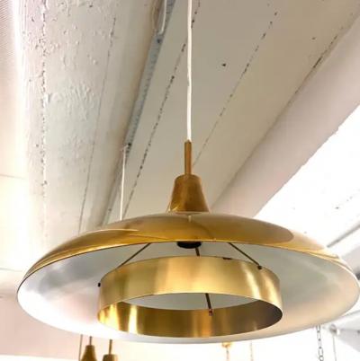  BOR NS BOR S Set of 3 Scandinavian Organic Modern Brass Pendants by Borens Sweden 1960