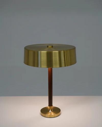  BOR NS BOR S Swedish Mid Century Table Lamp in Brass and Wood by Bor ns