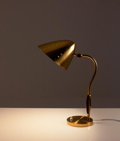  BOR NS BOR S Swedish Midcentury Table Lamp in Perforated Brass by Bor ns