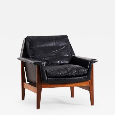  BOVENCAMP SCANDINAVIAN BLACK LEATHER ARMCHAIR 1960