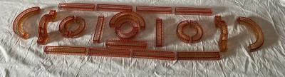  Baccarat 1875 1900 Baccarat Table Runner Red Color Tors Model Signed 200 X 50 cm
