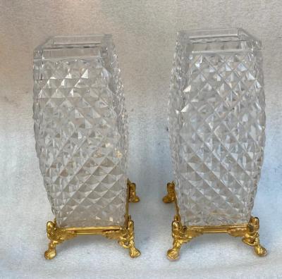  Baccarat 1880 Pair Of Baccarat Vases L Escalier De Cristal Japanese Period Gilt Bronz