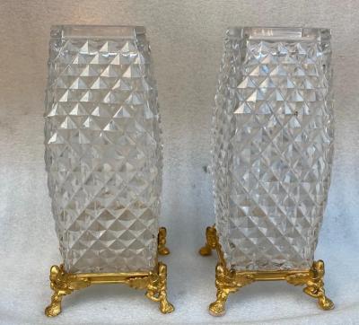  Baccarat 1880 Pair Of Baccarat Vases L Escalier De Cristal Japanese Period Gilt Bronz