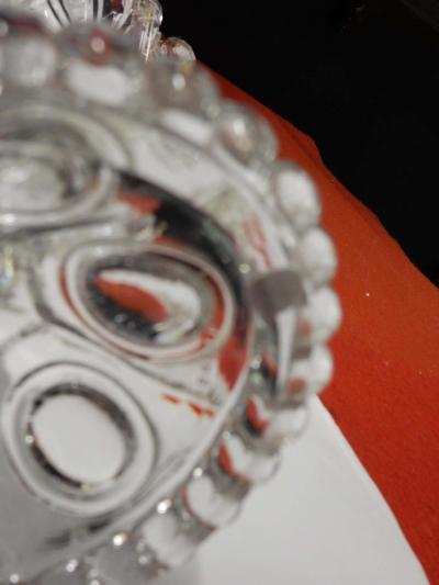  Baccarat 1950 Serie 4 Candlesticks Baccarat Signed with 2 Arms Pearl Socks Cut Prims