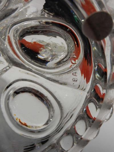  Baccarat 1950 Serie 4 Candlesticks Baccarat Signed with 2 Arms Pearl Socks Cut Prims