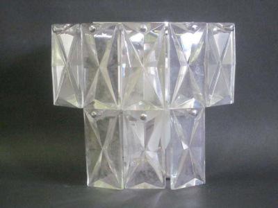  Baccarat 2 Pairs of French Mid Century Modern Lead Crystal Sconces Attributed to Baccarat