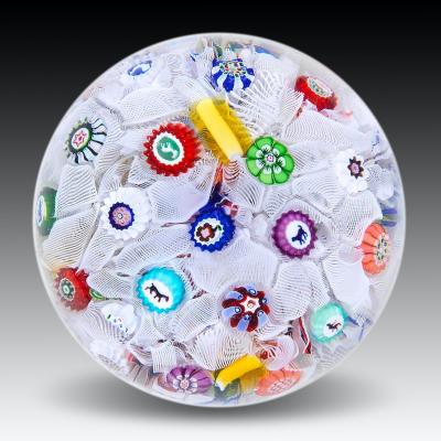  Baccarat A BACCARAT SCATTERED MILLEFIORI ON MUSLIN SIGNED B1847