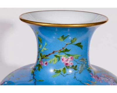  Baccarat A Large French Baccarat Opaline Glass Hand Painted Bacchanale Vase by Roussel