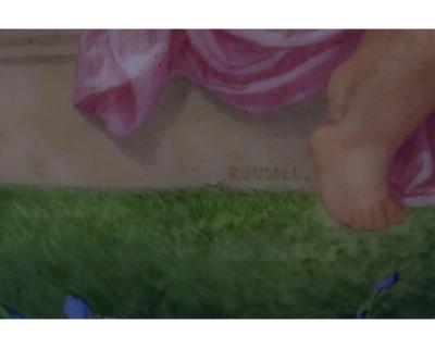  Baccarat A Large French Baccarat Opaline Glass Hand Painted Bacchanale Vase by Roussel