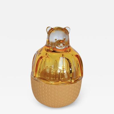  Baccarat Amber Crystal Baccarat Zoo Bear with Box Function