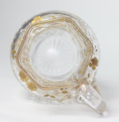  Baccarat Antique Baccarat Cut Crystal Pitcher with Gold Encrusted Decoration 1880