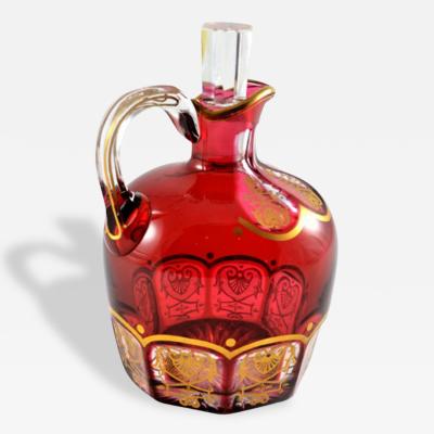  Baccarat Antique Baccarat Ruby Overlay Crystal Decanter Empire France