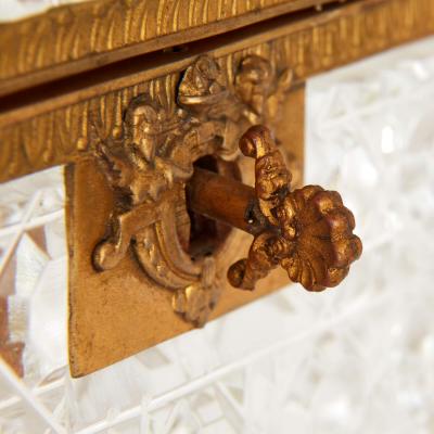  Baccarat Antique ormolu and cut crystal casket by Baccarat