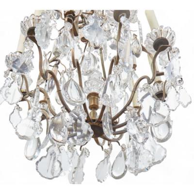  Baccarat Early 20th C Baccarat Louis XV Style Bronze Crystal 12 Light Chandelier