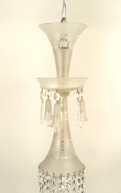  Baccarat French Baccarat Greek Key Motif Crystal Chandelier