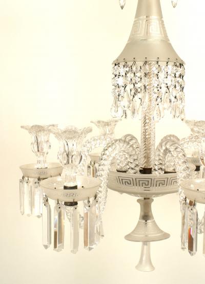  Baccarat French Baccarat Greek Key Motif Crystal Chandelier
