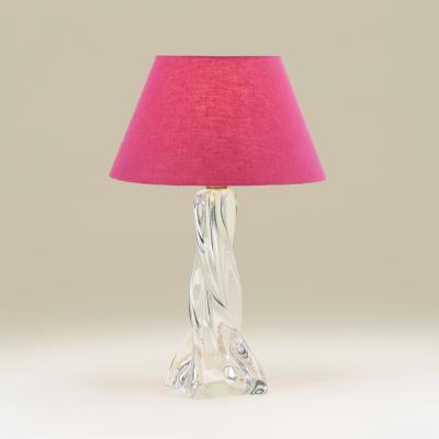  Baccarat French Baccarat mid century twisted crystal lamp signed Baccarat France
