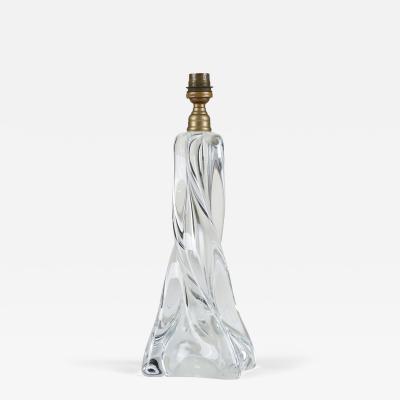  Baccarat French Baccarat mid century twisted crystal lamp signed Baccarat France