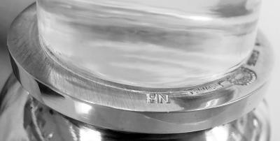  Baccarat Georg Jensen Pyramid Sterling Silver Baccarat Crystal Decanter