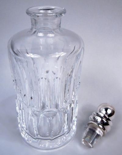  Baccarat Georg Jensen Pyramid Sterling Silver Baccarat Crystal Decanter