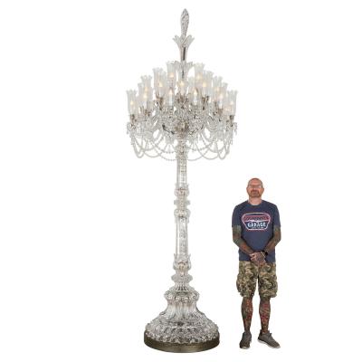  Baccarat Massive antique crystal floor standing candelabrum by Baccarat