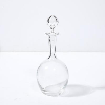  Baccarat Mid Century Modernist Crystal Decanter with Drop form Stopper Signed Baccarat