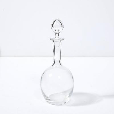  Baccarat Mid Century Modernist Crystal Decanter with Drop form Stopper Signed Baccarat