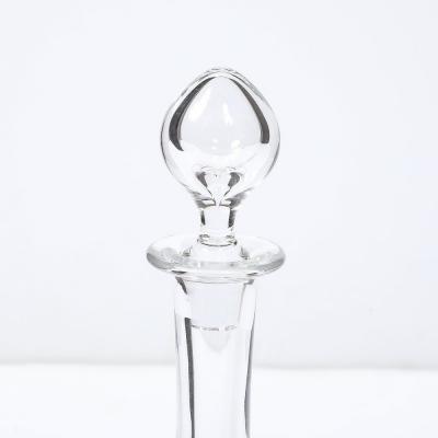  Baccarat Mid Century Modernist Crystal Decanter with Drop form Stopper Signed Baccarat