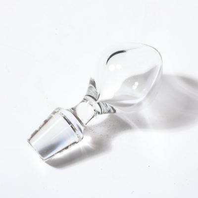  Baccarat Mid Century Modernist Crystal Decanter with Drop form Stopper Signed Baccarat