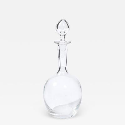  Baccarat Mid Century Modernist Crystal Decanter with Drop form Stopper Signed Baccarat