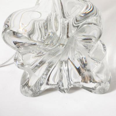  Baccarat Mid Century Modernist Spiral Form Crystal Table Lamp signed Baccarat