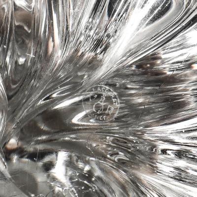  Baccarat Mid Century Modernist Spiral Form Crystal Table Lamp signed Baccarat