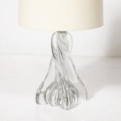  Baccarat Mid Century Modernist Spiral Form Crystal Table Lamp signed Baccarat