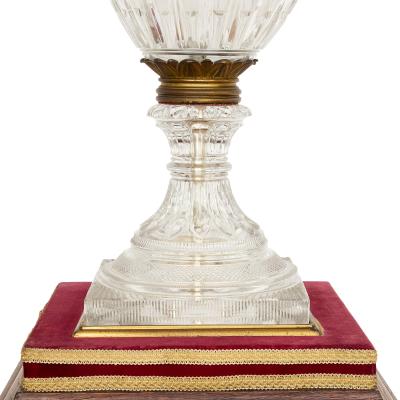  Baccarat Monumental Pair of Cut Crystal and Gilt Bronze Vases by Baccarat