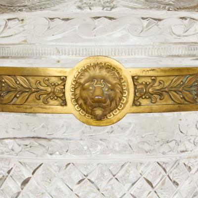  Baccarat Monumental Pair of Cut Crystal and Gilt Bronze Vases by Baccarat