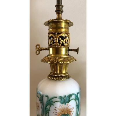  Baccarat Pair of Antique Baccarat French Opaline Glass Designer Table Lamps