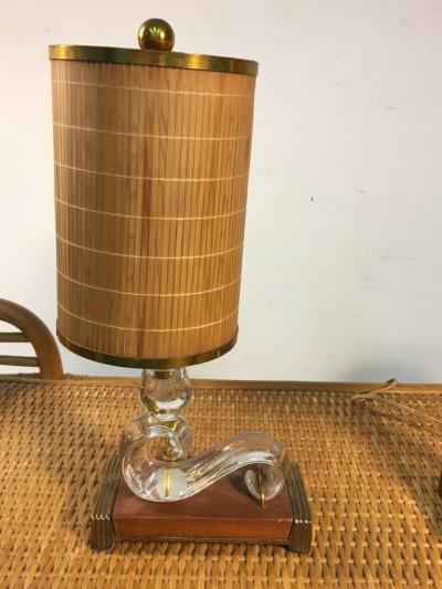  Baccarat Pair of Baccarat Style Art Deco Lamps