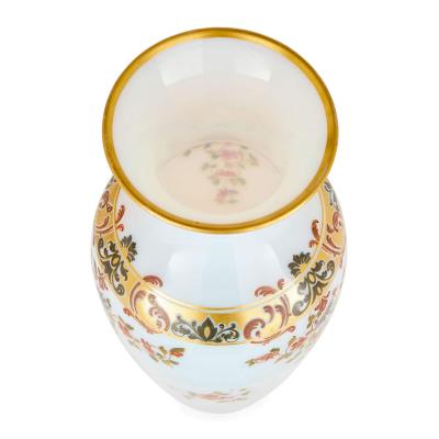  Baccarat Pair of French antique opaline glass vases by Baccarat