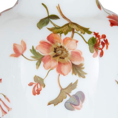  Baccarat Pair of floral opaline glass vases by Baccarat
