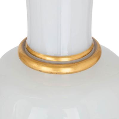  Baccarat Pair of large antique white glass vases by Baccarat