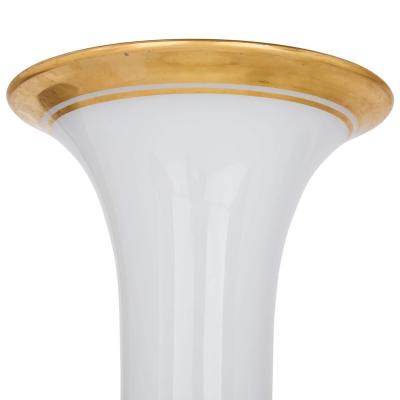  Baccarat Pair of large antique white glass vases by Baccarat