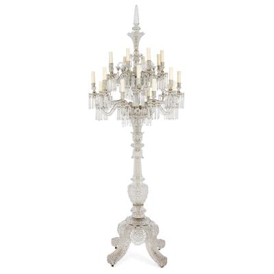  Baccarat Very large French crystal floor standing candelabra by Baccarat