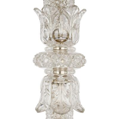  Baccarat Very large French crystal floor standing candelabra by Baccarat