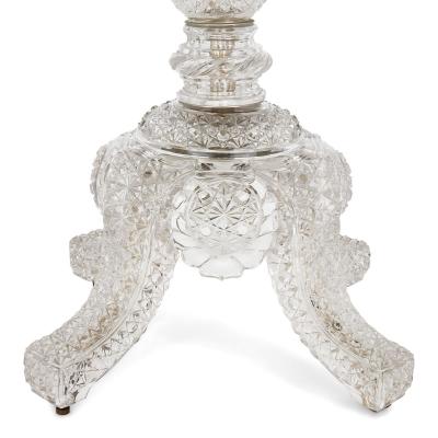  Baccarat Very large French crystal floor standing candelabra by Baccarat