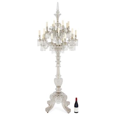  Baccarat Very large French crystal floor standing candelabra by Baccarat