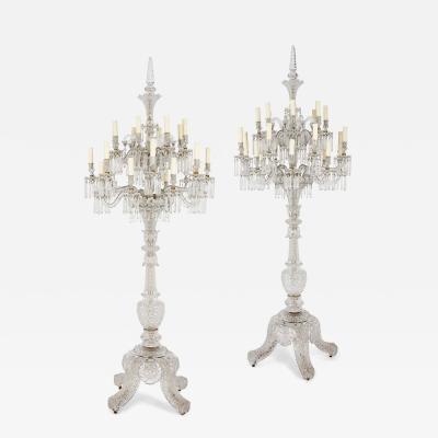  Baccarat Very large French crystal floor standing candelabra by Baccarat