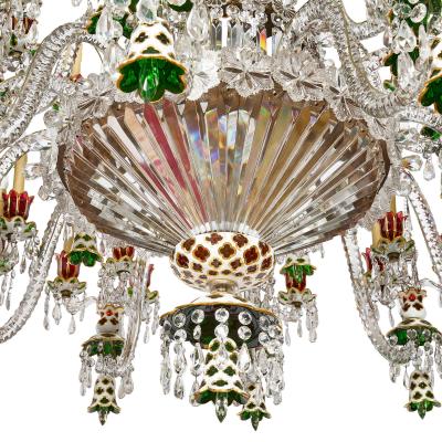  Baccarat Very large antique Baccarat overlay glass chandelier